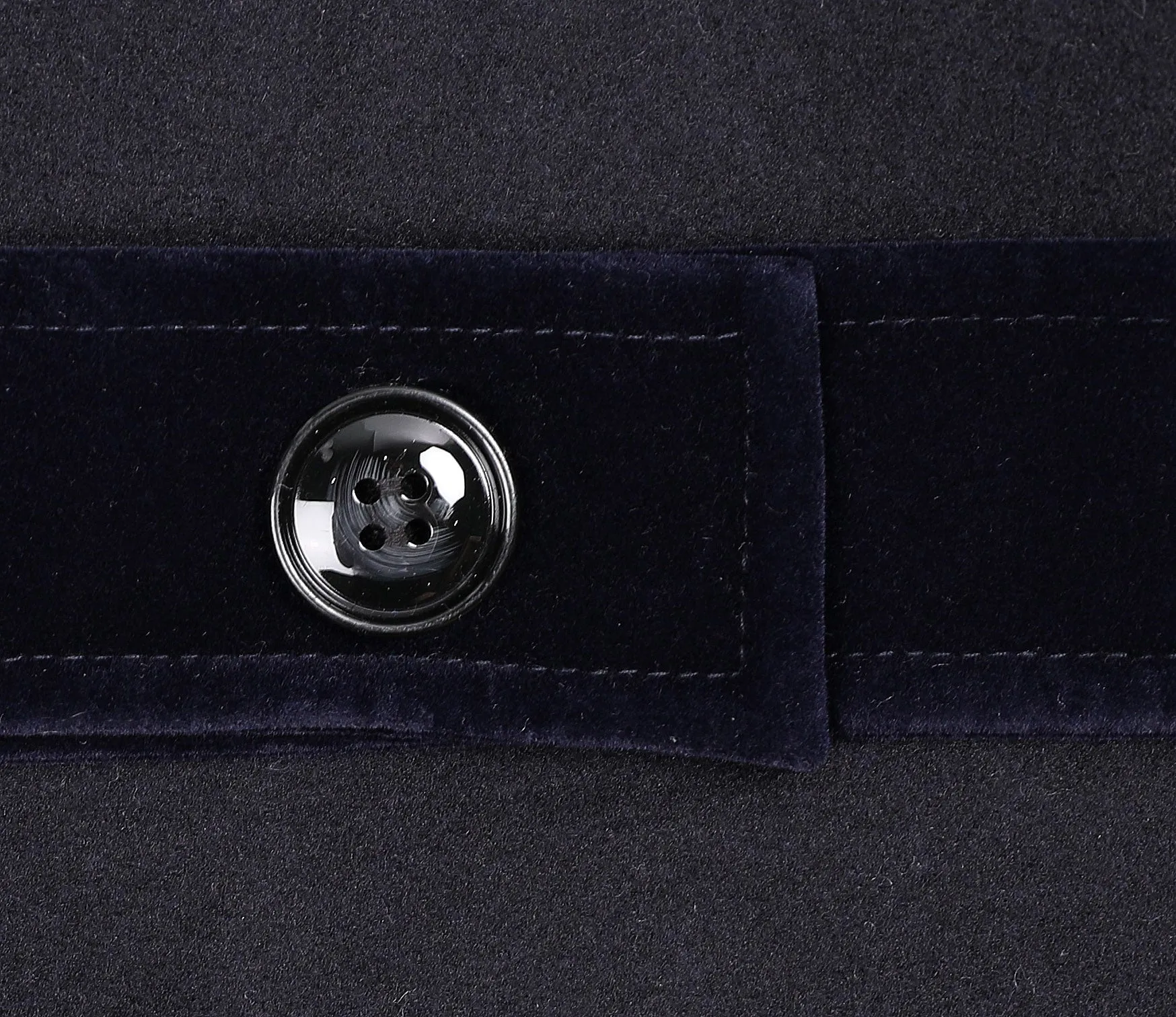 coat wool velvet collar - navy