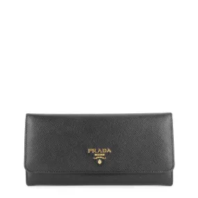 Continental Logo Saffiano Leather Wallet with Insert