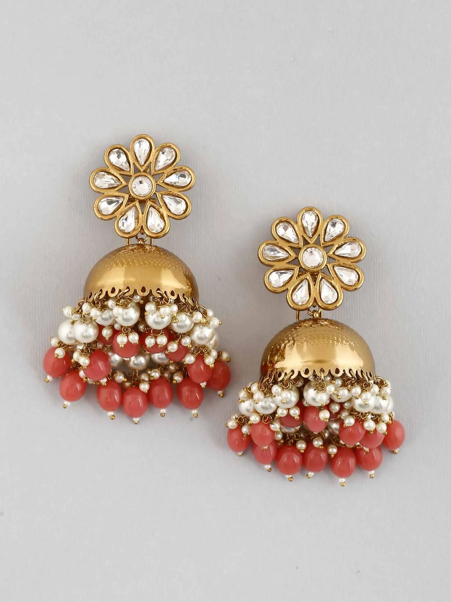 Coral Akashita Jhumkis