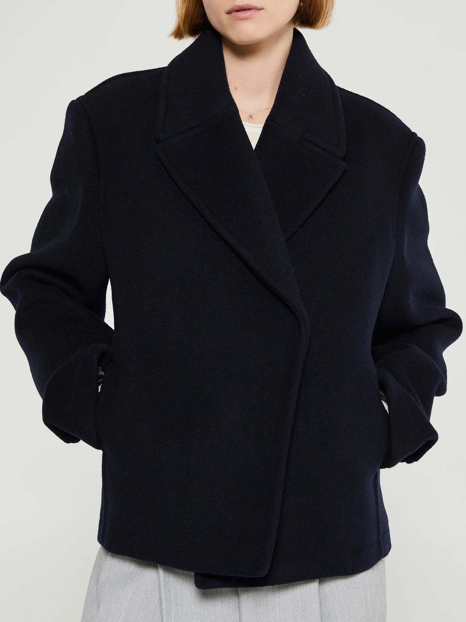 Cropped Peacoat in Navy