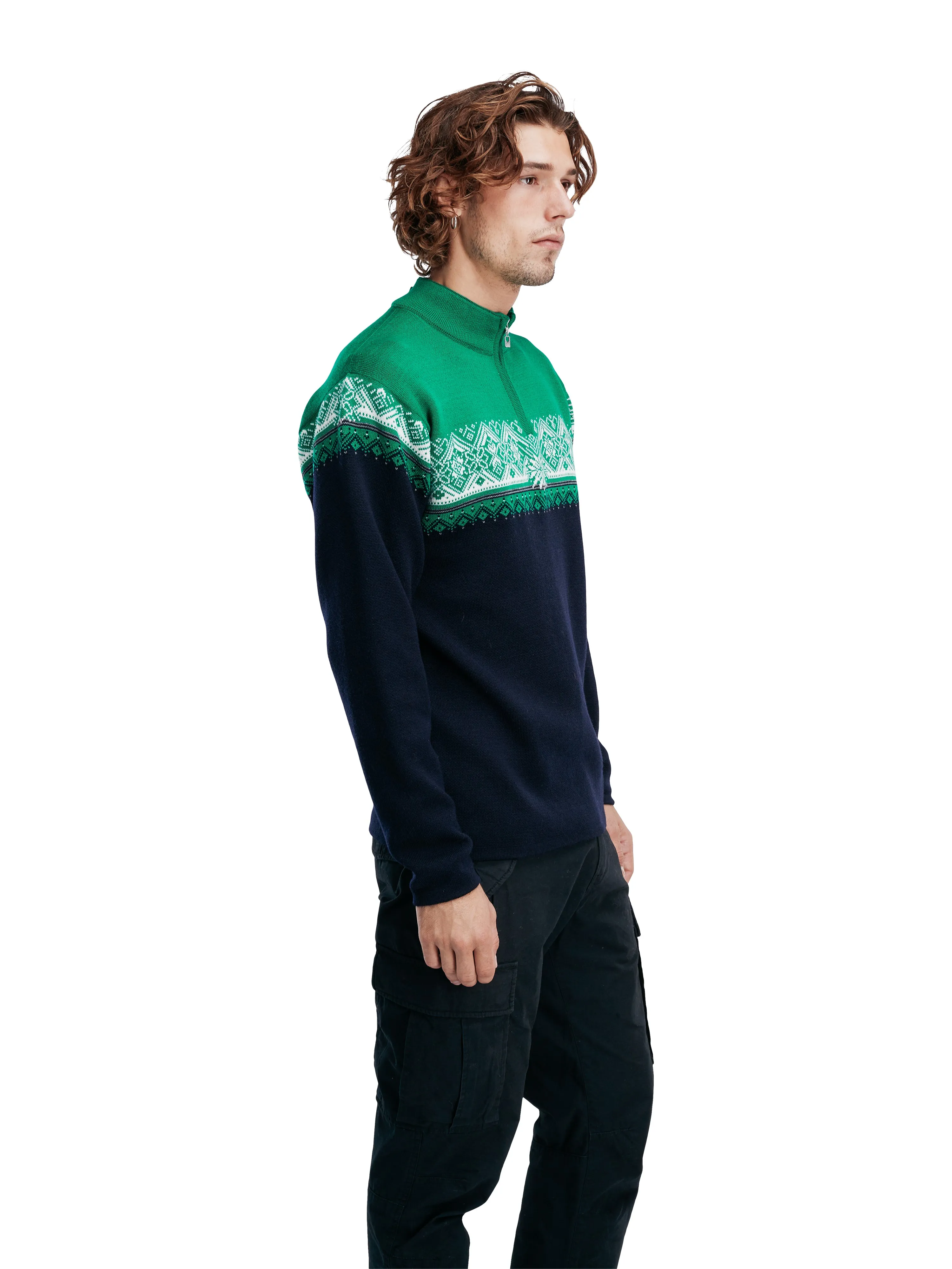 Dale of Norway - Moritz Men's Sweater - Navy/Brightgreen