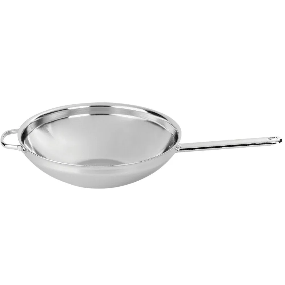 Demeyere 5.8-qt Stainless Steel Flat Bottom Wok with Helper Handle