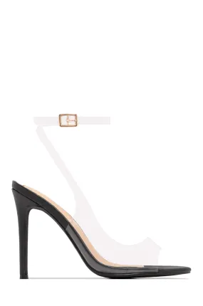 Desire You Clear Strap Heels - Black