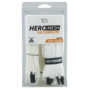 East Coast Dyes Hero Mesh 12-Diamond Semi-Hard Goalie Mesh and Hero Strings Complete Stringing Kit