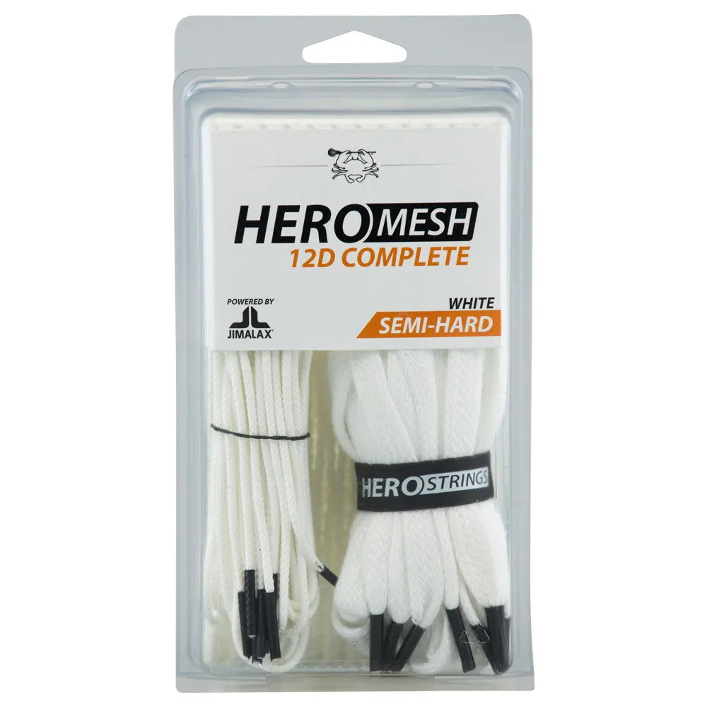 East Coast Dyes Hero Mesh 12-Diamond Semi-Hard Goalie Mesh and Hero Strings Complete Stringing Kit