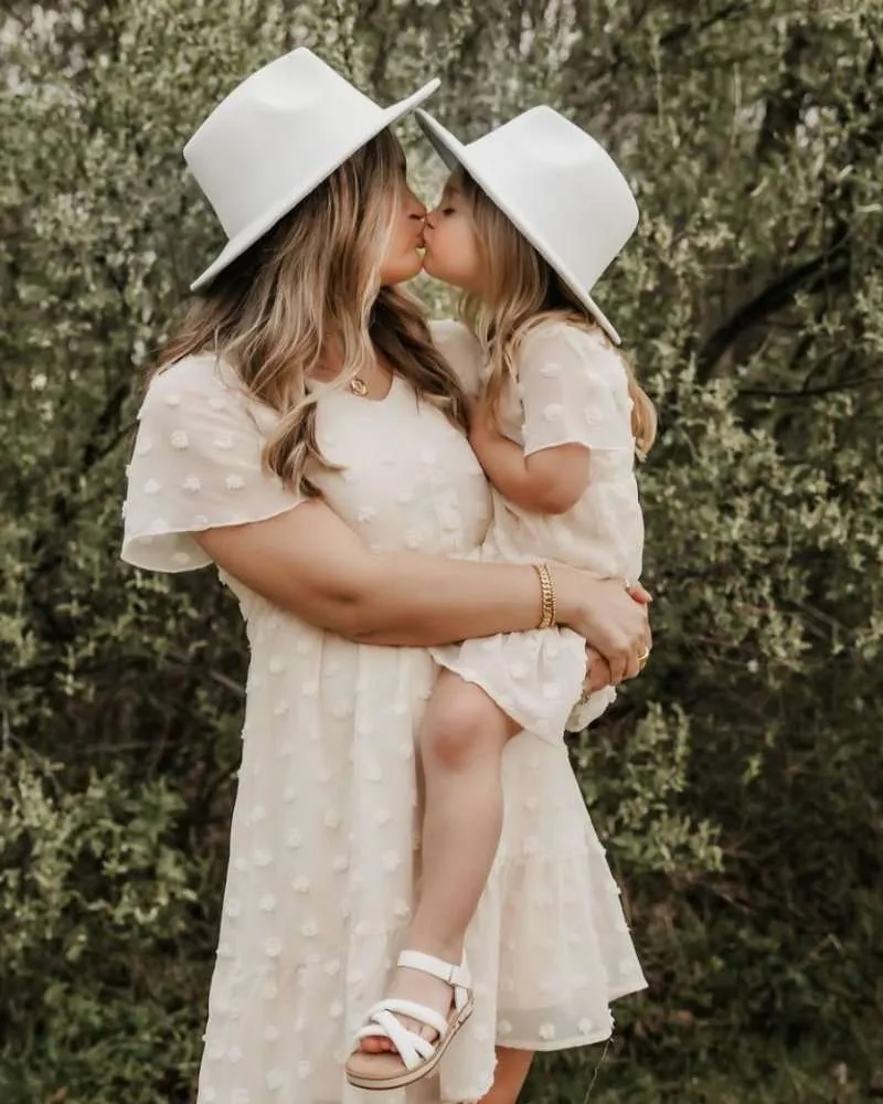 Eden Short Sleeve Dot Dress | Ivory