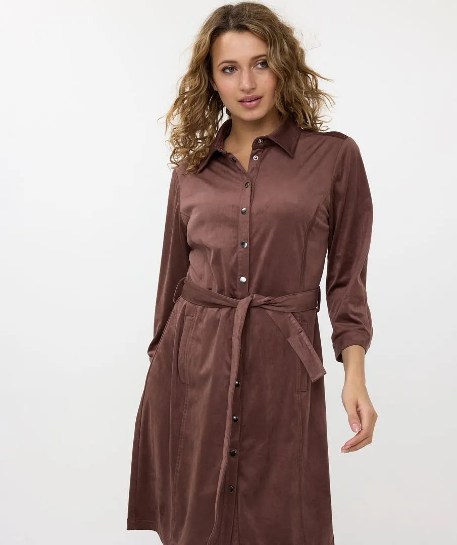 Esqualo Chocolate Suedien Dress