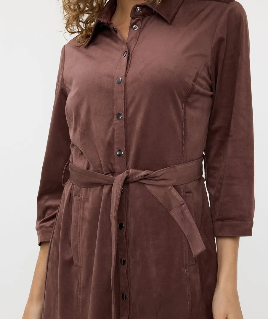 Esqualo Chocolate Suedien Dress