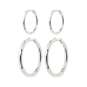 EVE hoop earrings 2-in-1 set silver-plated