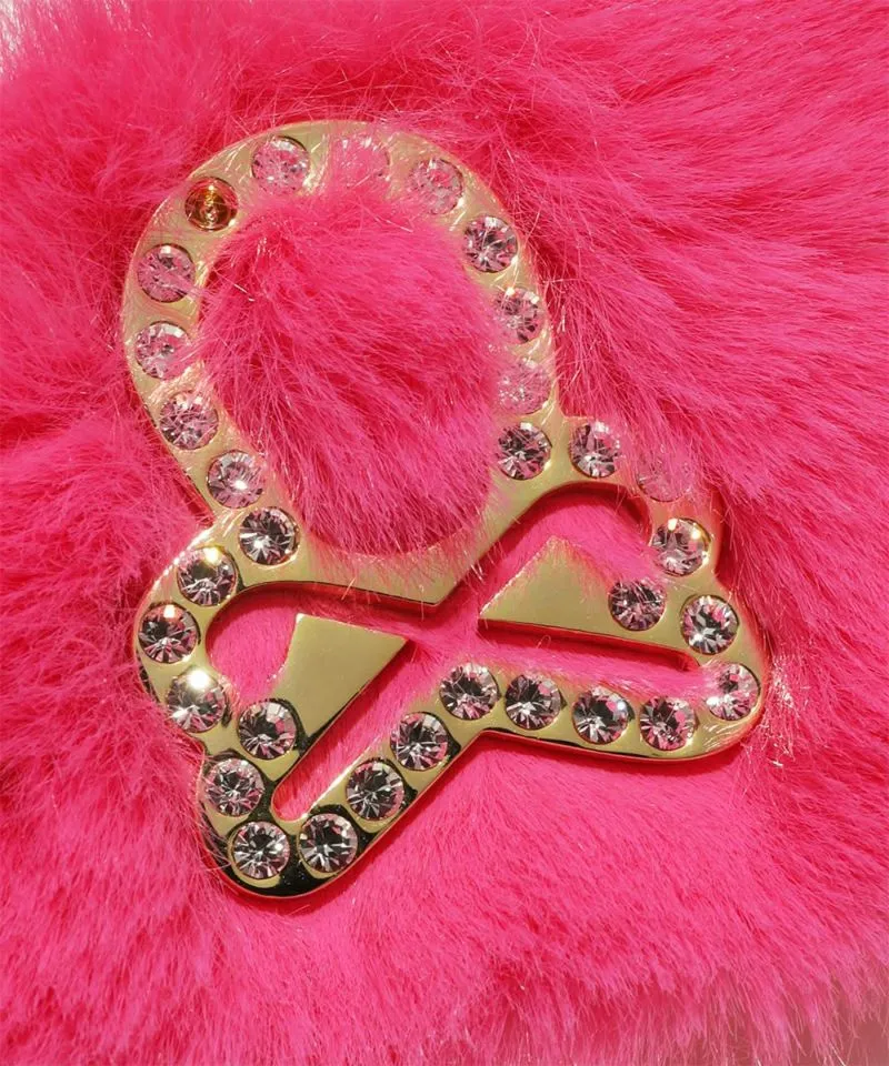 Ever faux fur Barrette PINK