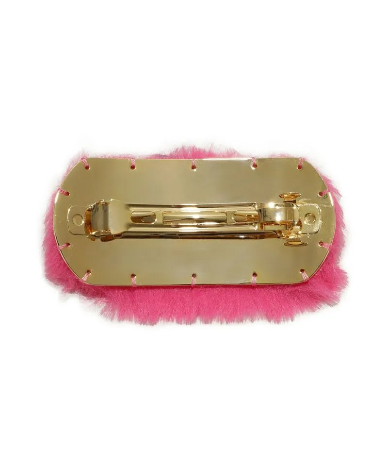 Ever faux fur Barrette PINK