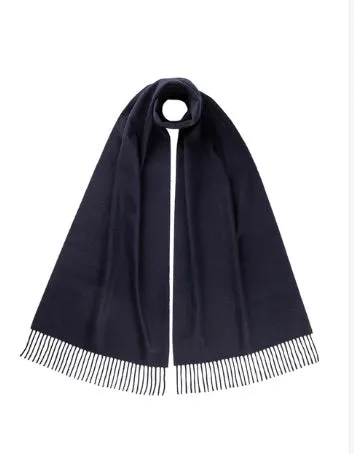 Extra Wide Dark Navy Blue Cashmere Scarf