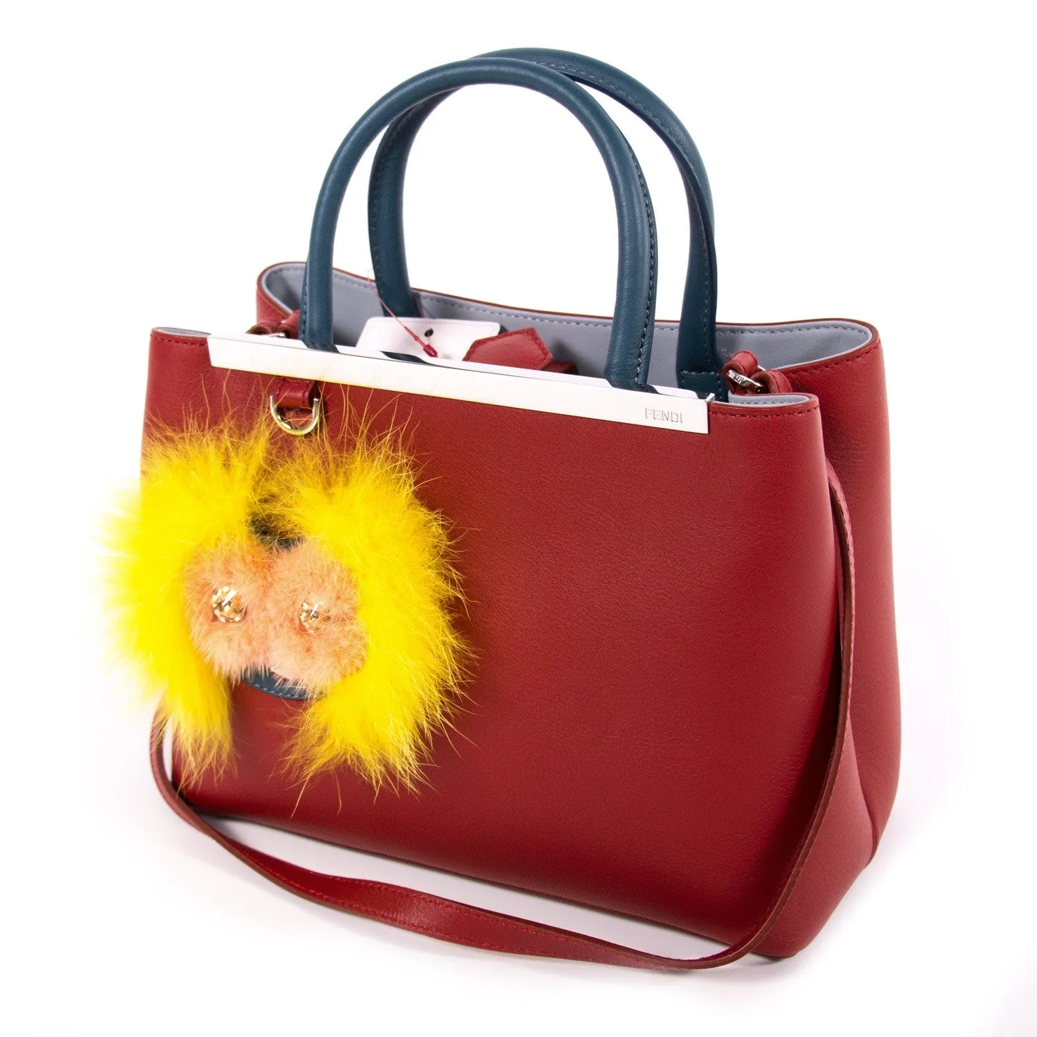 Fendi 2Jours Petite Embellished Leather Tote