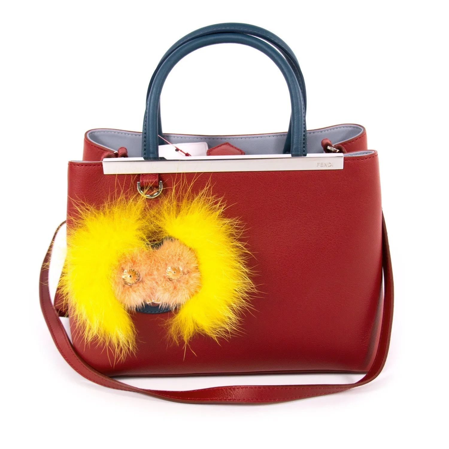 Fendi 2Jours Petite Embellished Leather Tote