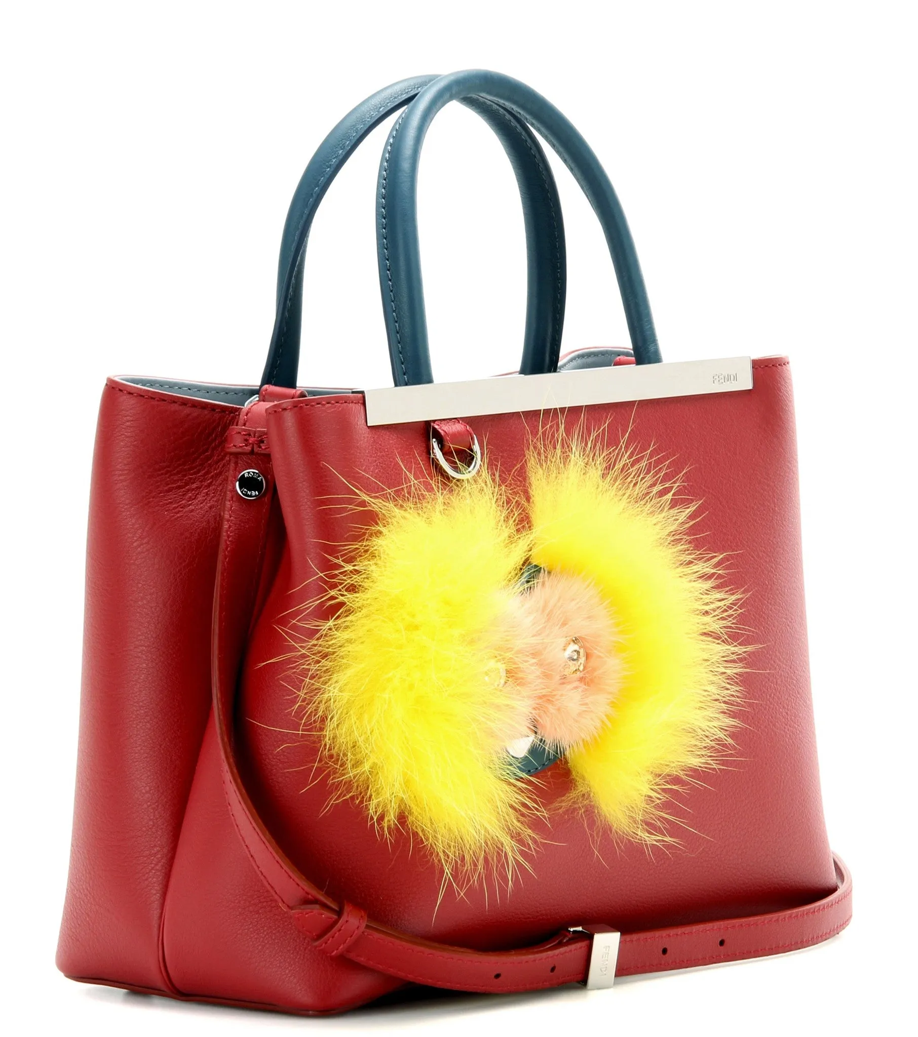 Fendi 2Jours Petite Embellished Leather Tote