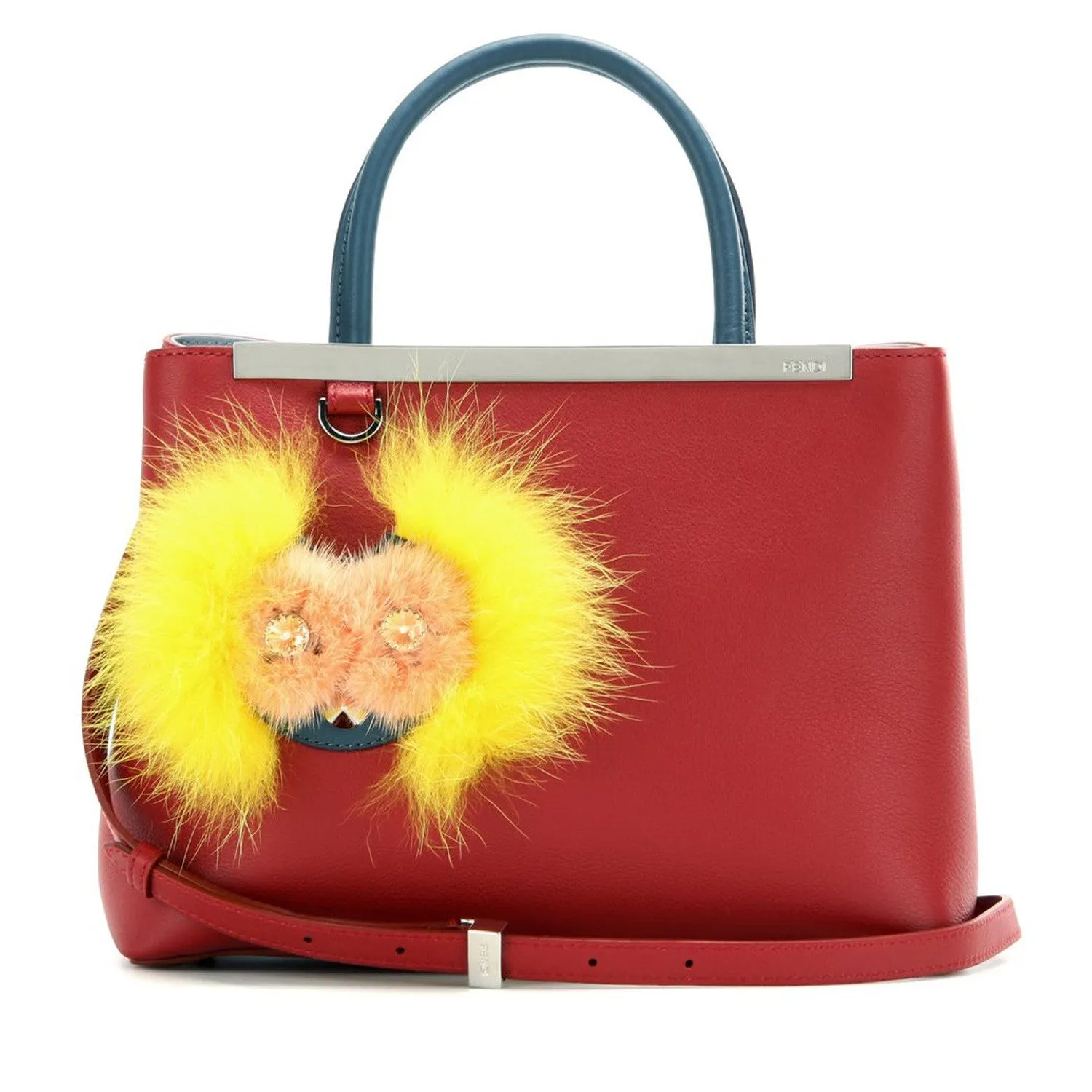 Fendi 2Jours Petite Embellished Leather Tote