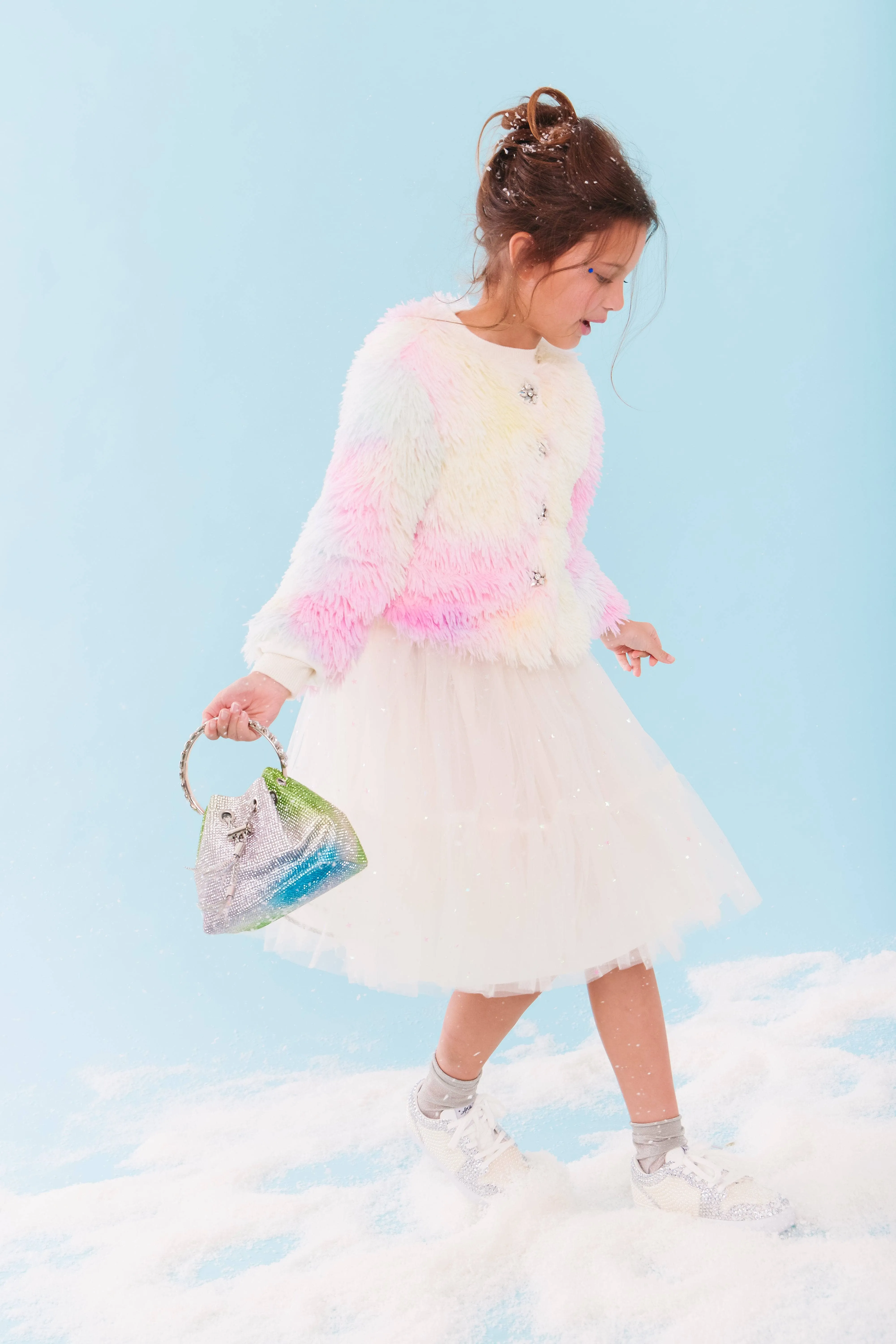 Funfetti Rainbow Faux Fur Coat