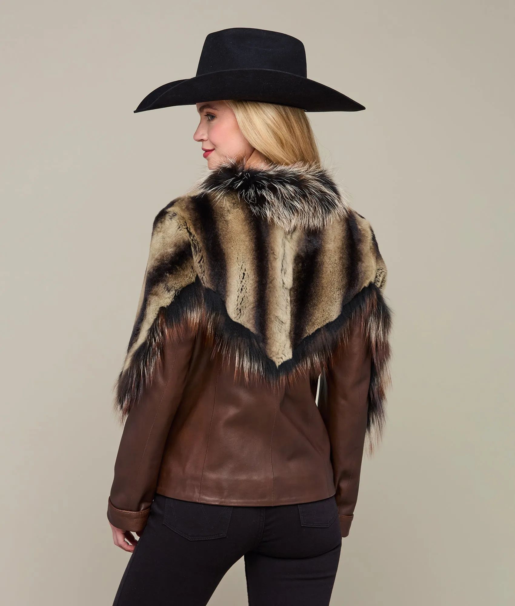 Fur Yoke Jacket :: Brown