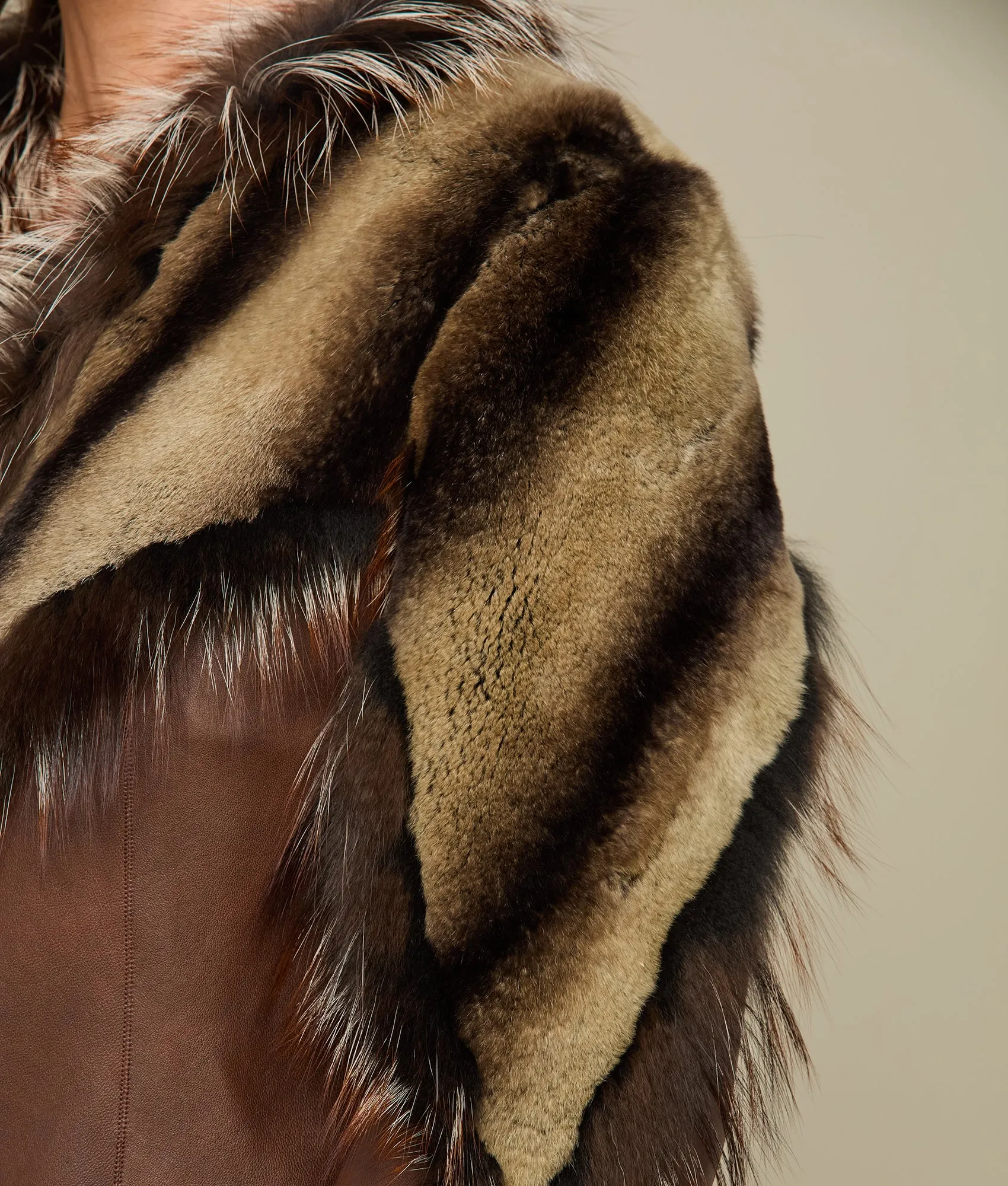 Fur Yoke Jacket :: Brown