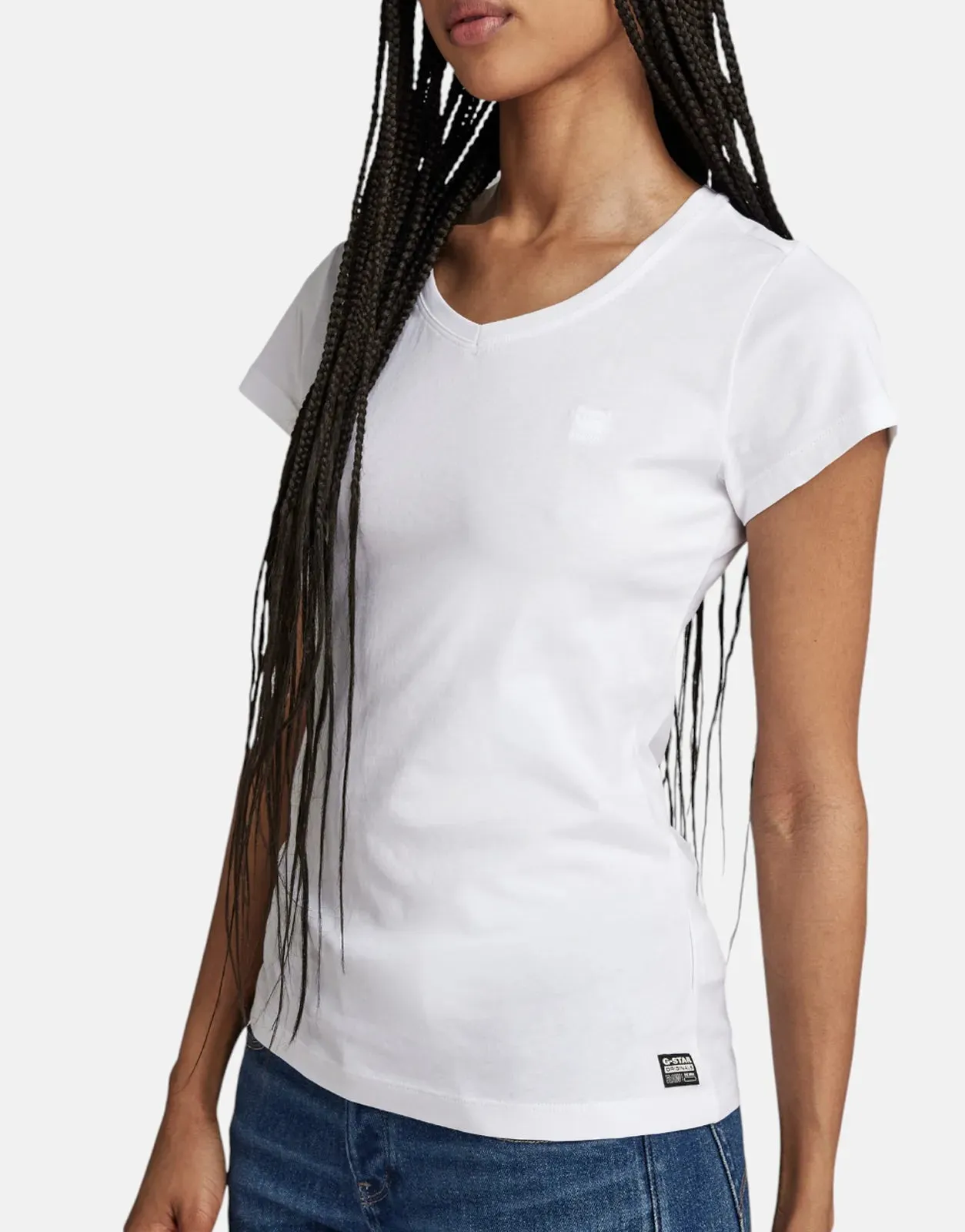 G-Star RAW Eyben Slim V-Neck White T-Shirt