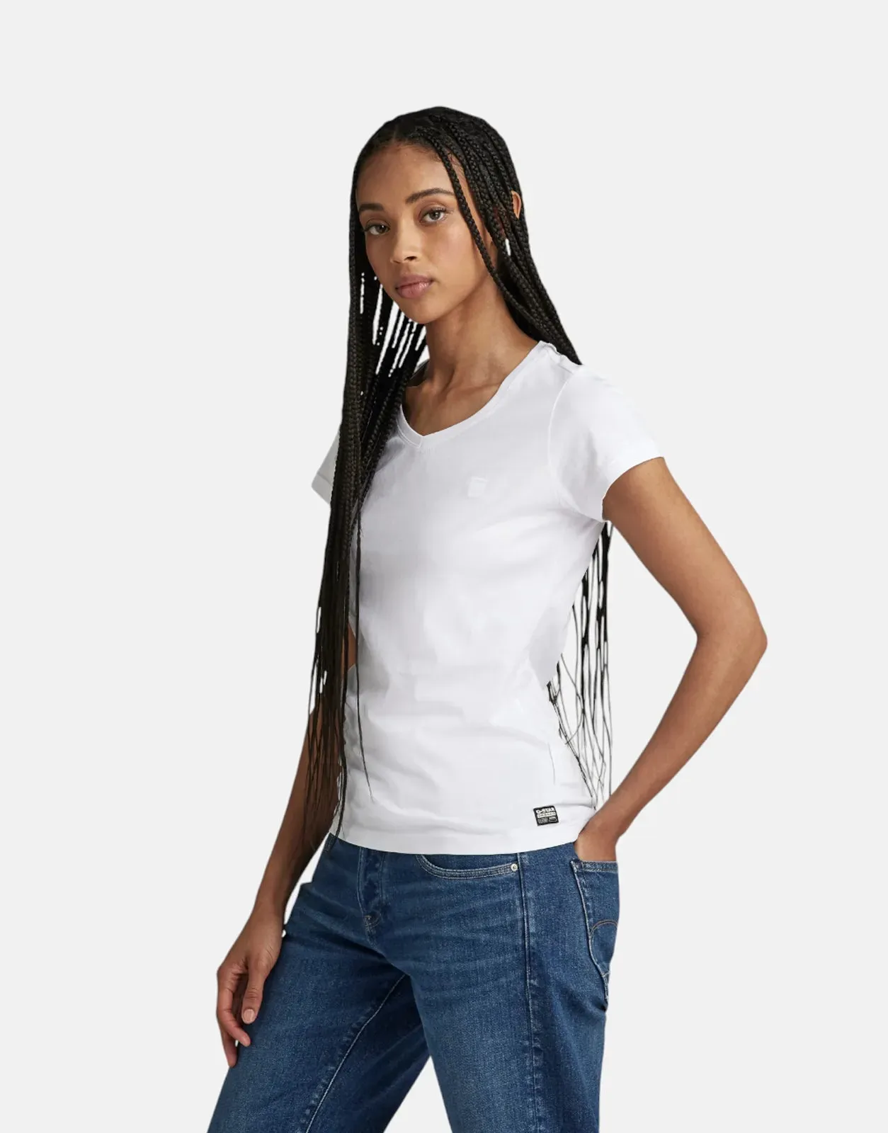 G-Star RAW Eyben Slim V-Neck White T-Shirt