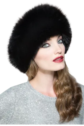 GiGi Mink Fur Crown and Fox Fur Roller Hat