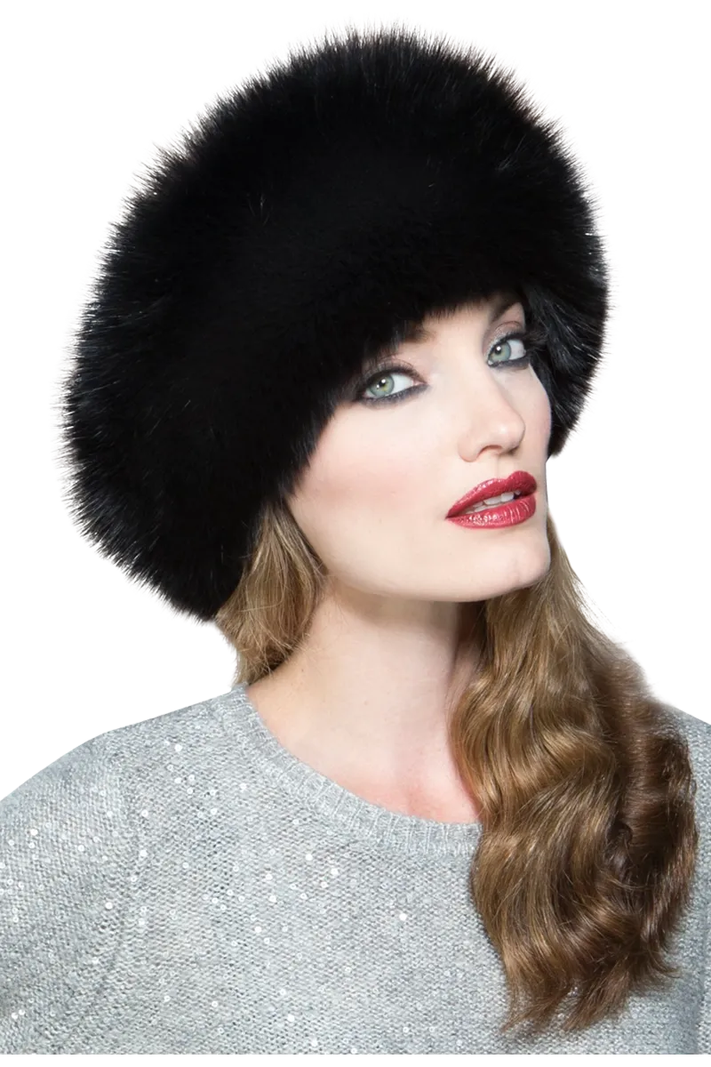 GiGi Mink Fur Crown and Fox Fur Roller Hat