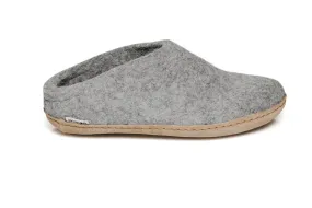 Glerups Unisex Slippers - Leather Soles - Grey