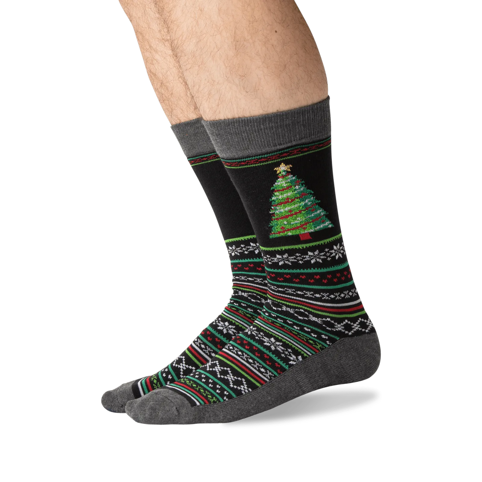 HOTSOX Men's Christmas Tree Non-Skid Crew Sock