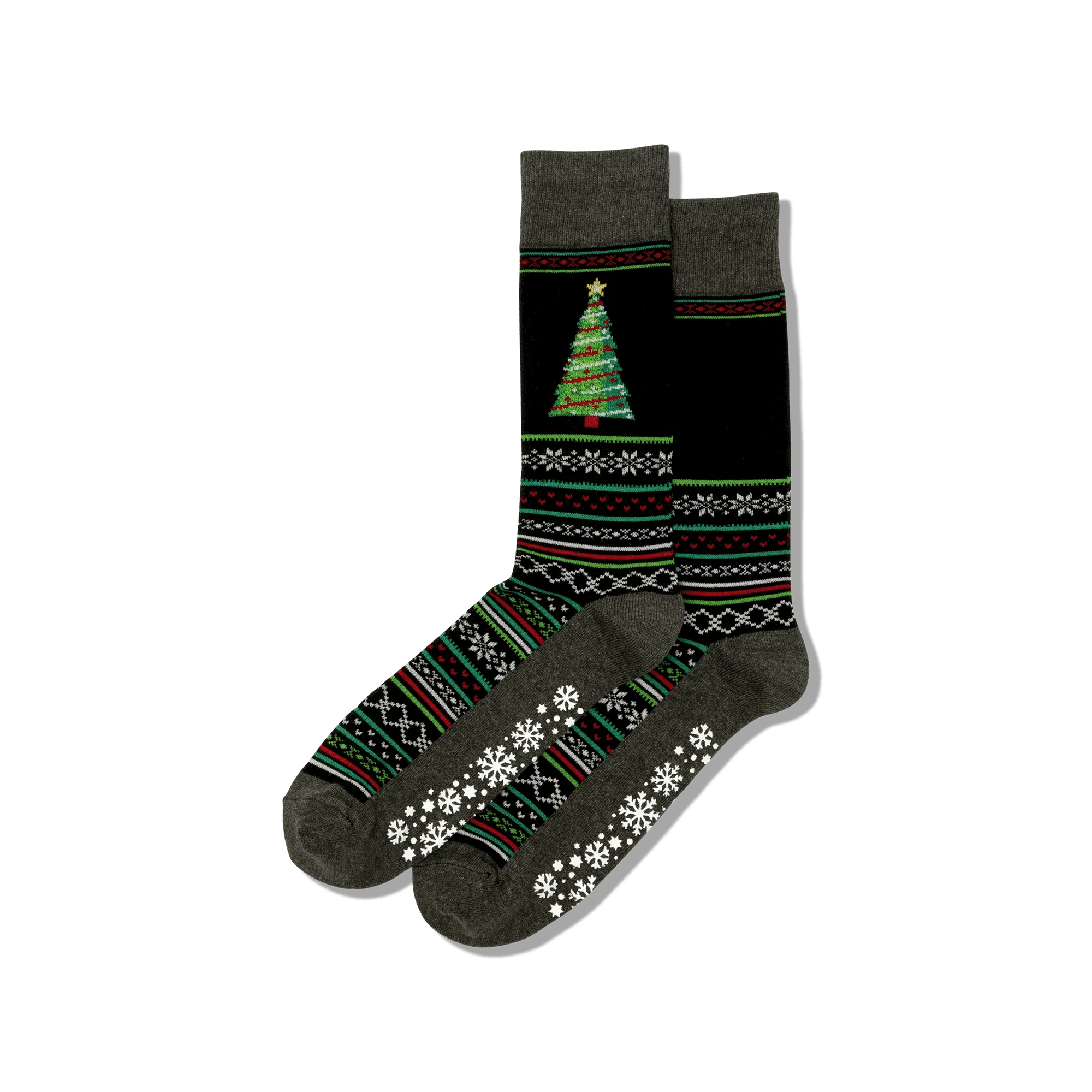 HOTSOX Men's Christmas Tree Non-Skid Crew Sock