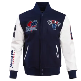 HOWARD UNIVERSITY HOMECOMING MEN'S WOOL VARSITY JACKET (MIDNIGHT NAVY/WHITE)