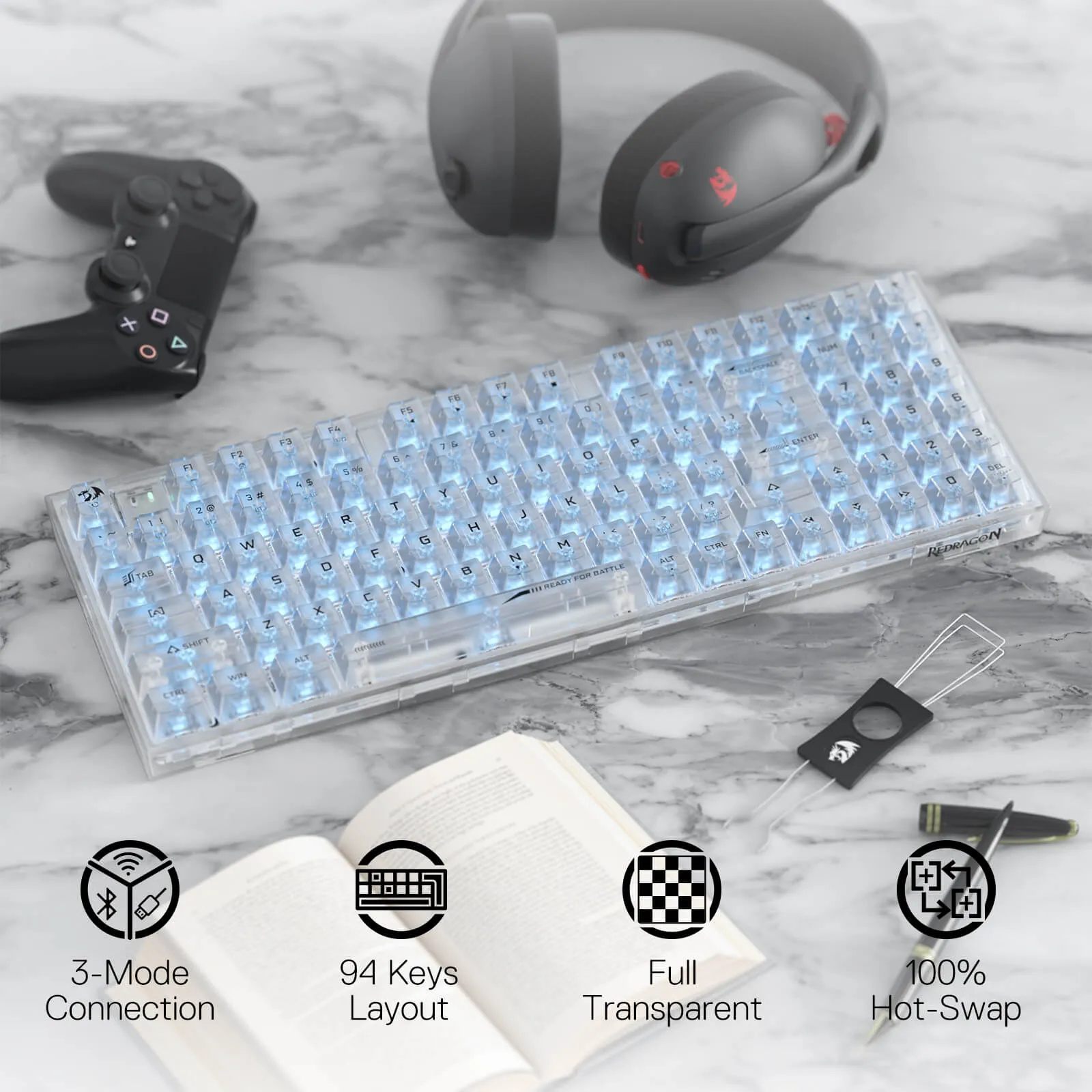 IRELIA K658 PRO 90% Full-Transparent Keyboard