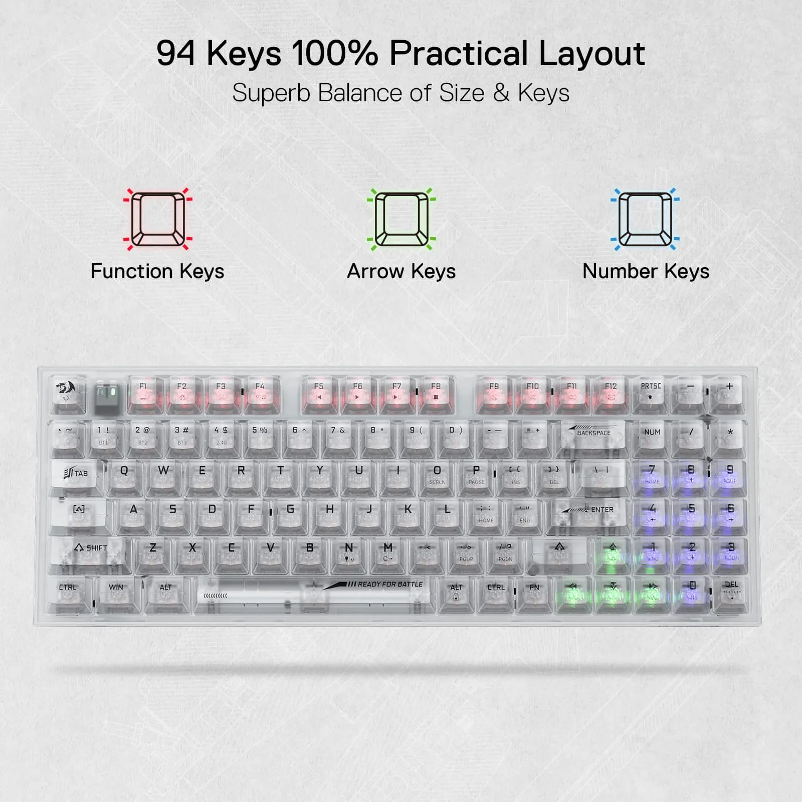 IRELIA K658 PRO 90% Full-Transparent Keyboard