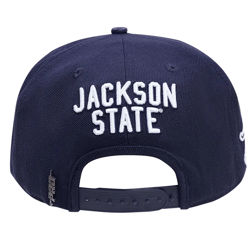 JACKSON STATE UNIVERSITY CLASSIC UNISEX STACKED LOGO WOOL SNAPBACK (MIDNIGHT NAVY)