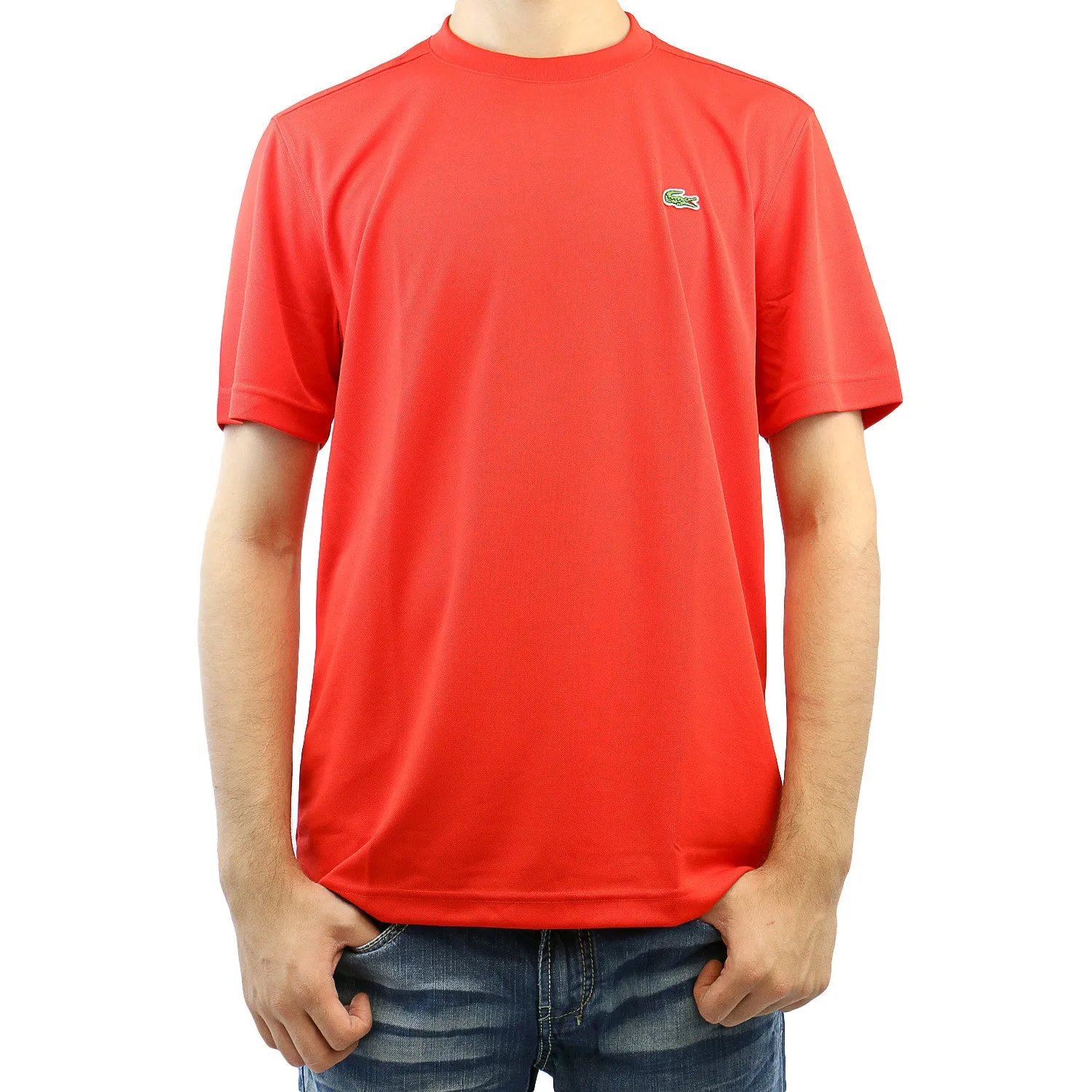 Lacoste Ultra Dry Solid Athletic T-Shirt Tee - Red Currant Bush - Mens