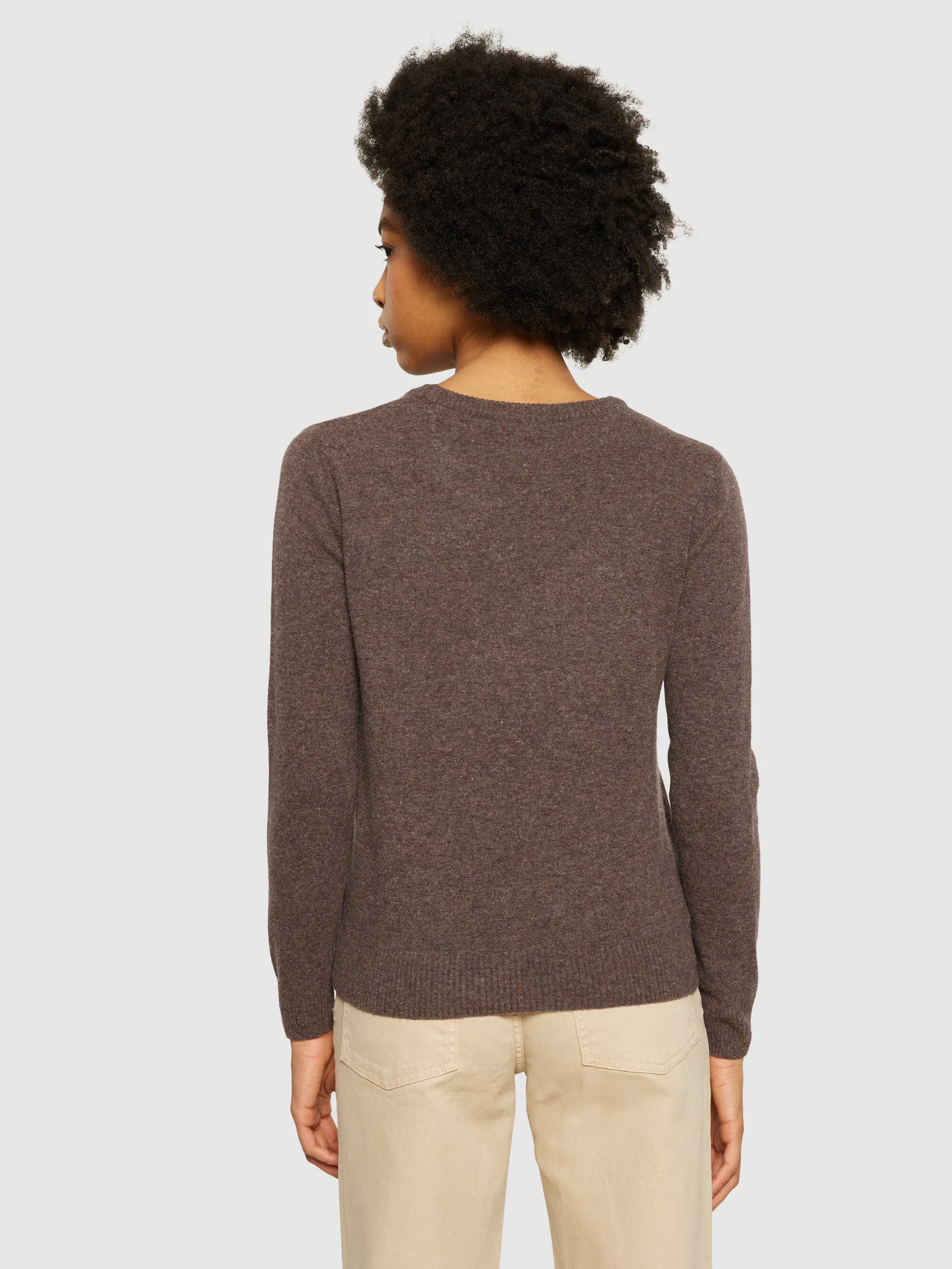 Lambswool crew neck - Demitasse (brown)