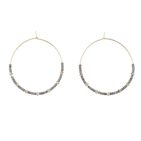 Large Crystal Hoops - SHINY GRAPHITE