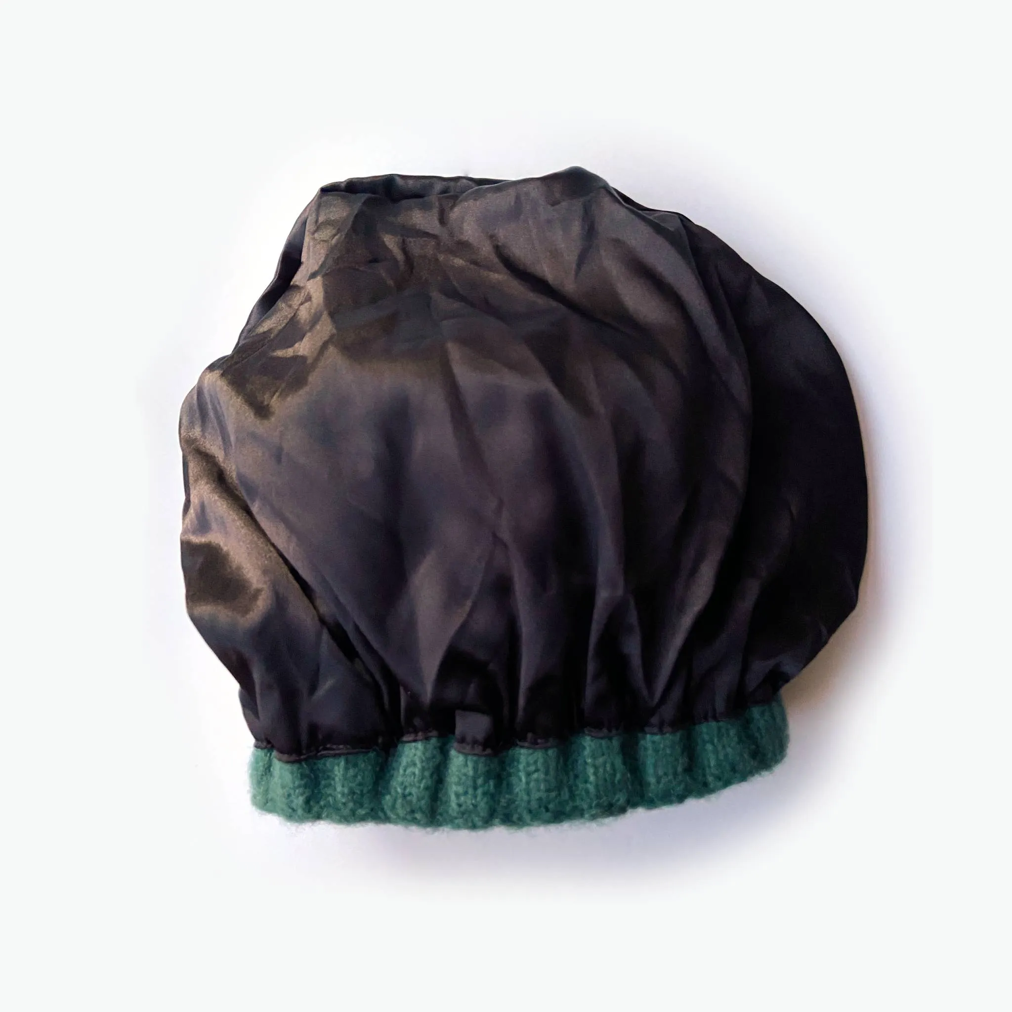 Laura Satin Lined Beanie With Detachable Pom - Emerald Green