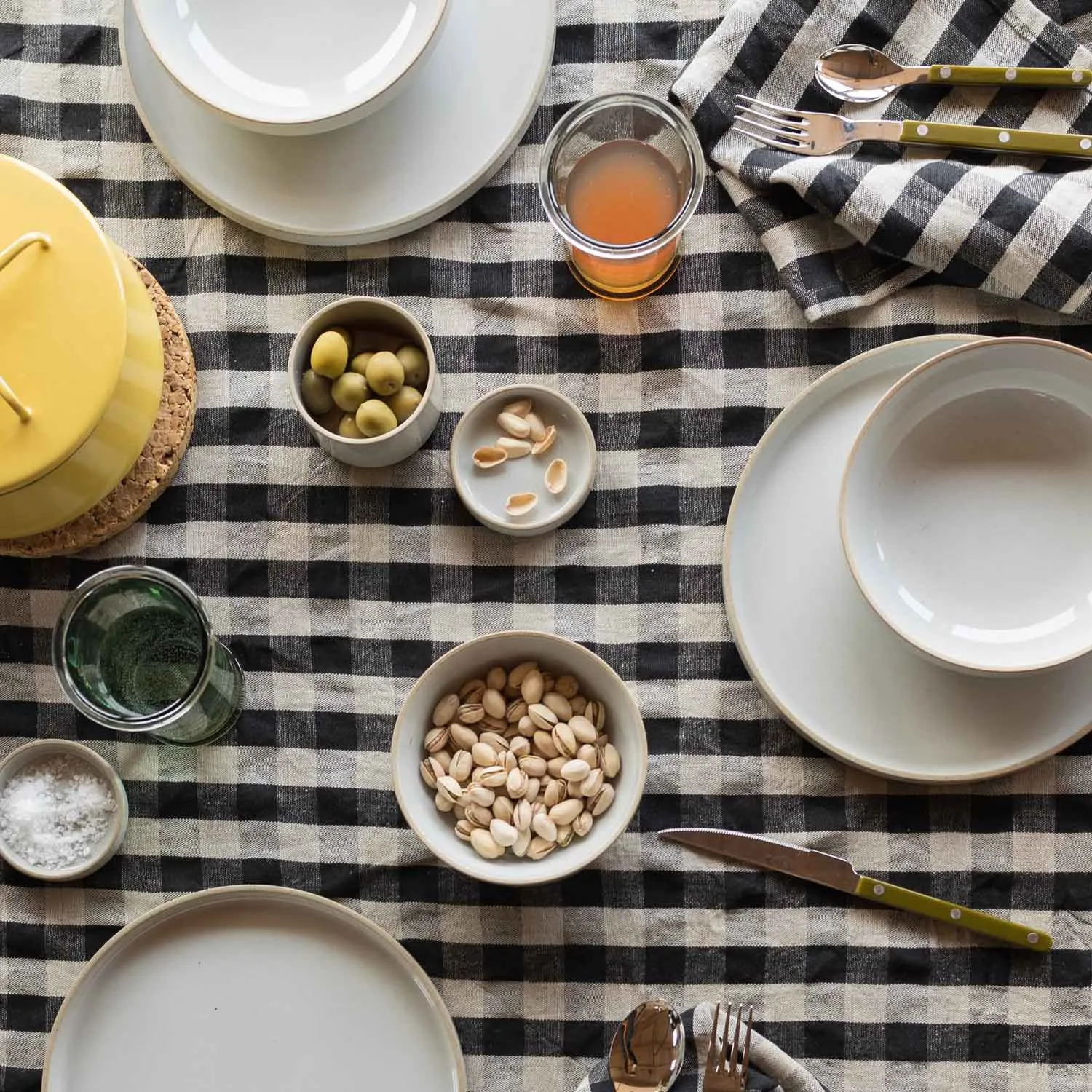 Linen Check Tablecloth