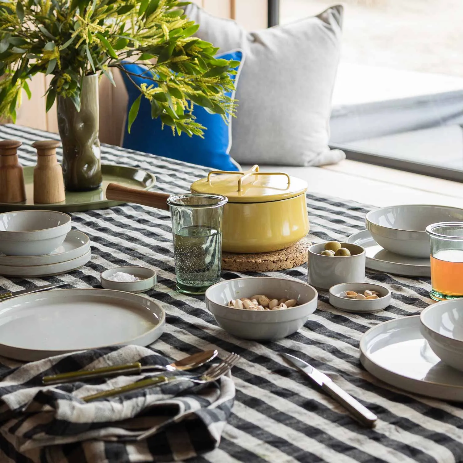 Linen Check Tablecloth