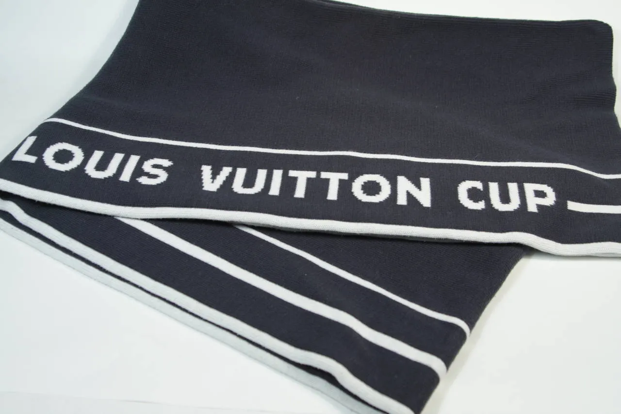 LOUIS VUITTON Navy Cashmere Blend Scarf