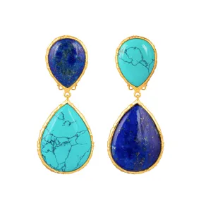 Malibu Earrings Turquoise & Lapis