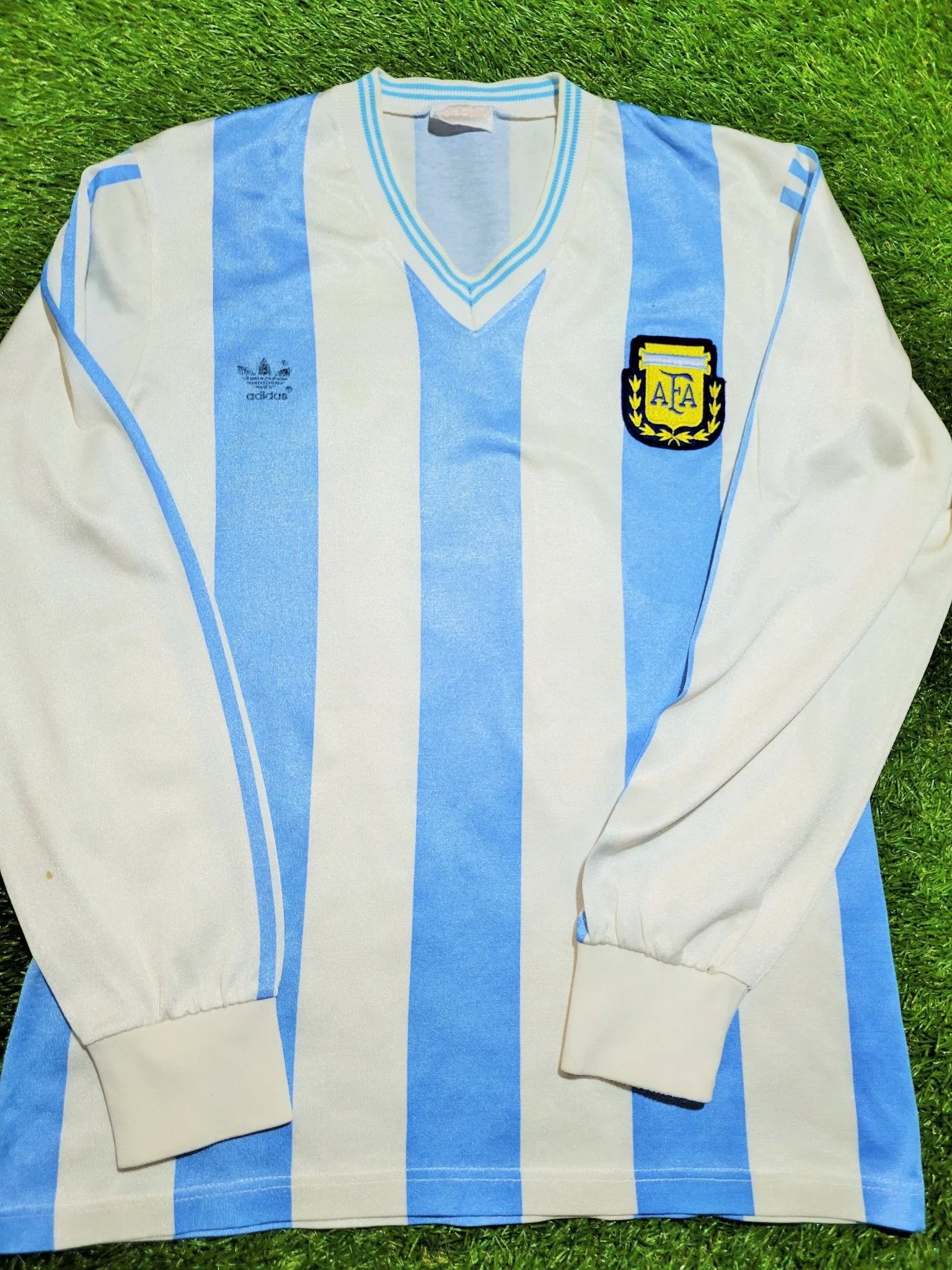 Maradona Argentina Adidas 1990 WORLD CUP Home Soccer Jersey Shirt M