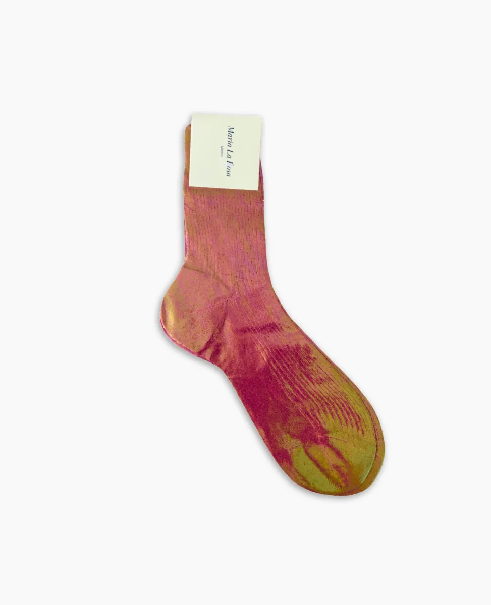 Maria La Rosa Bordeaux Silk Socks