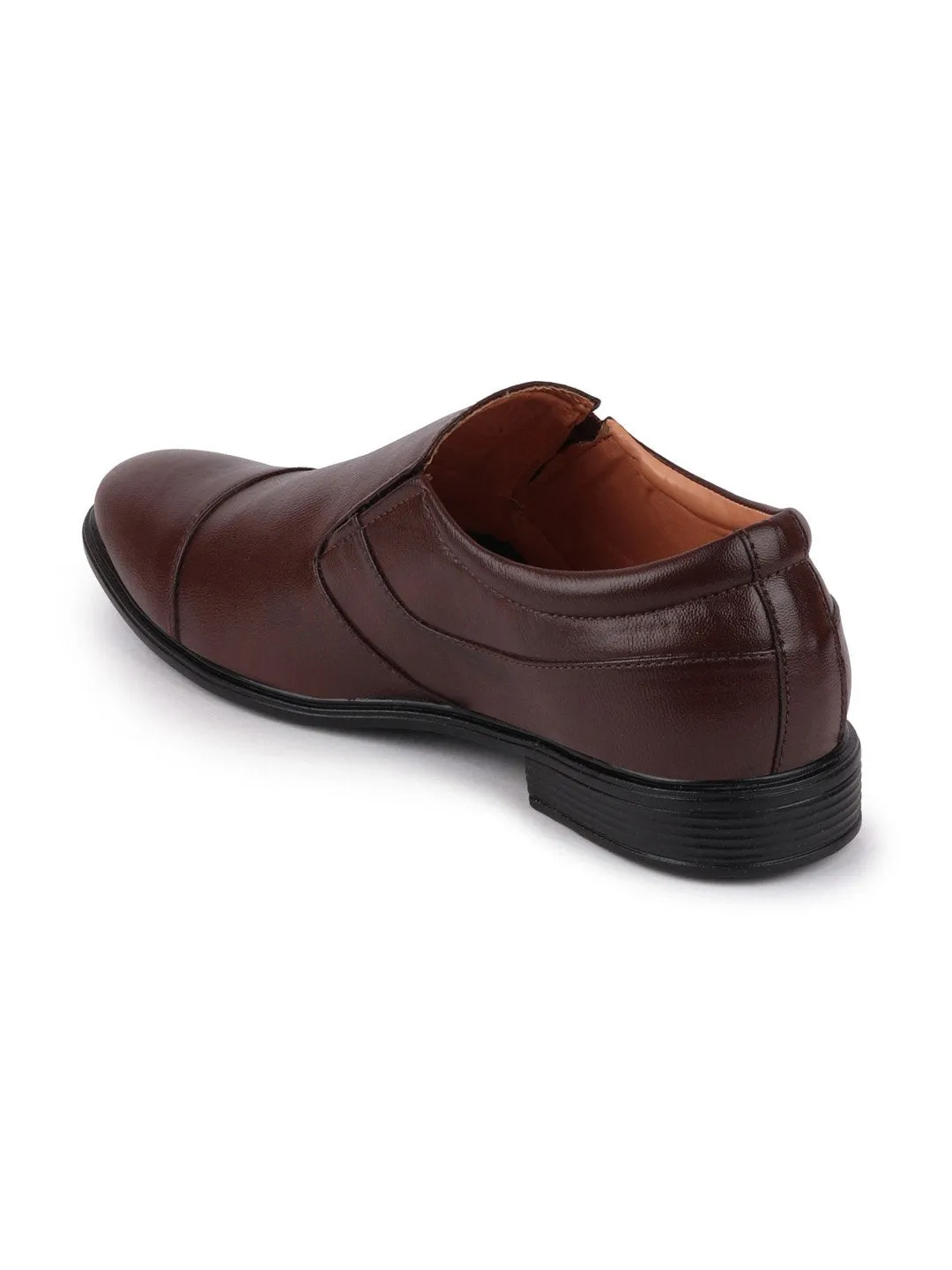 Men Brown Formal Slip-On Shoes