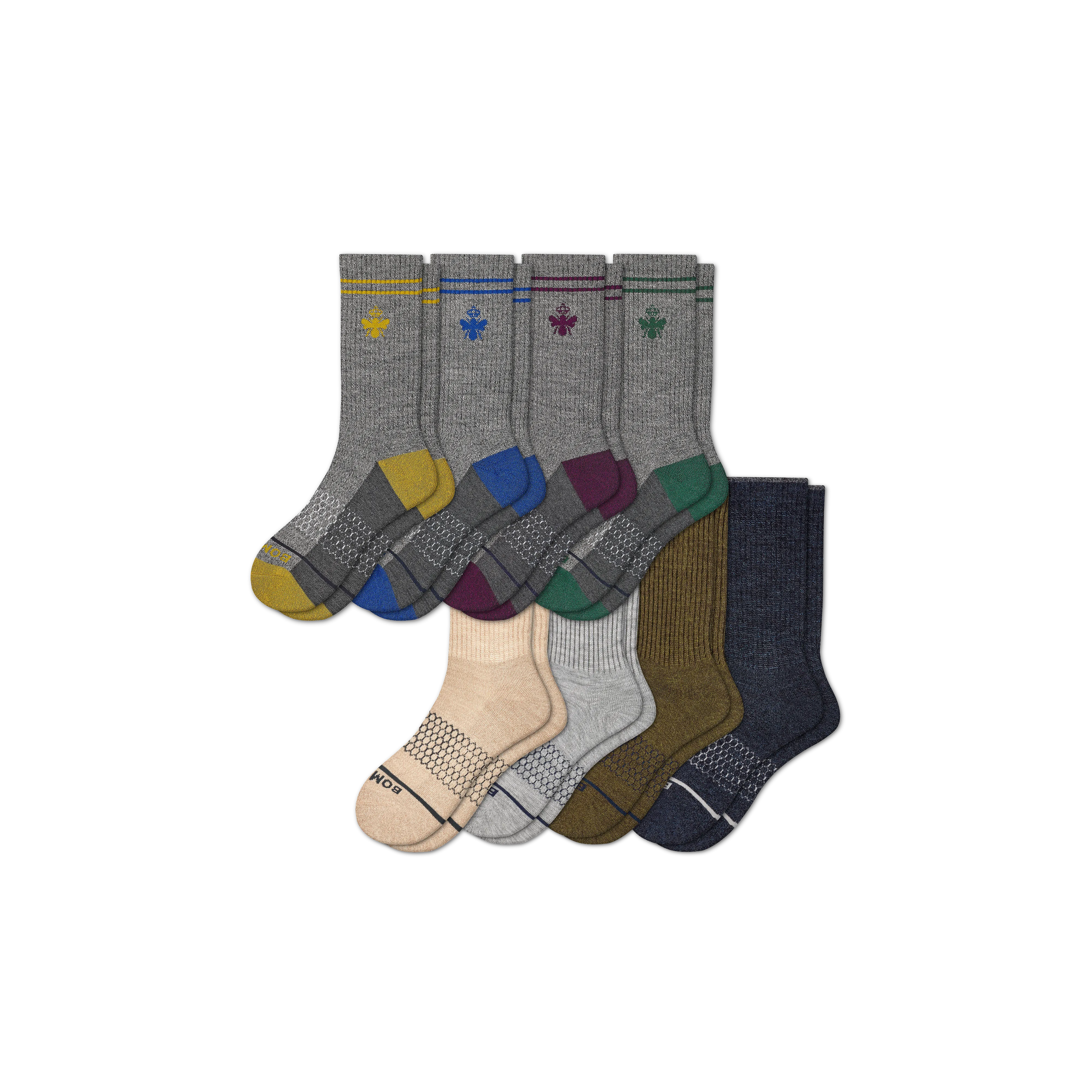 Men's Merino Wool Calf Sock 8-Pack