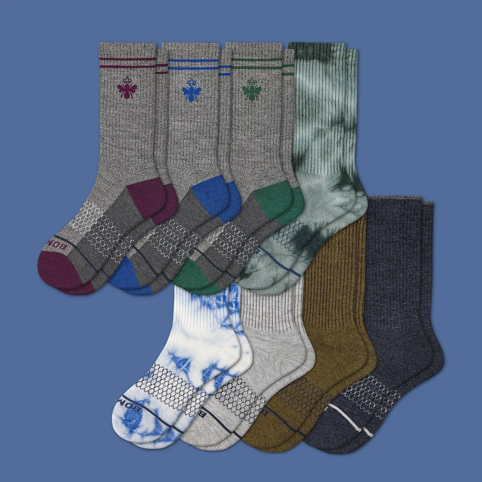 Men's Merino Wool Calf Sock 8-Pack