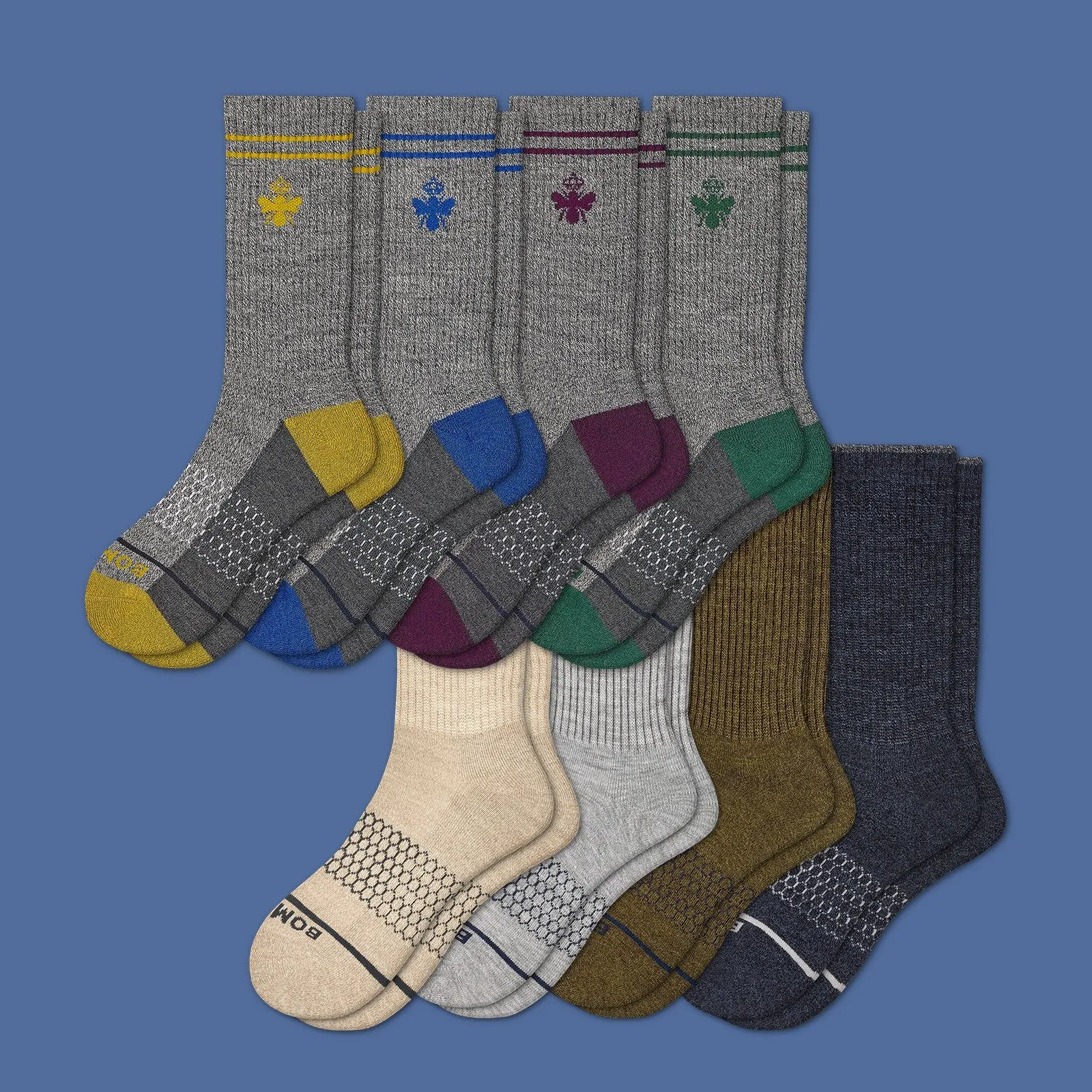 Men's Merino Wool Calf Sock 8-Pack