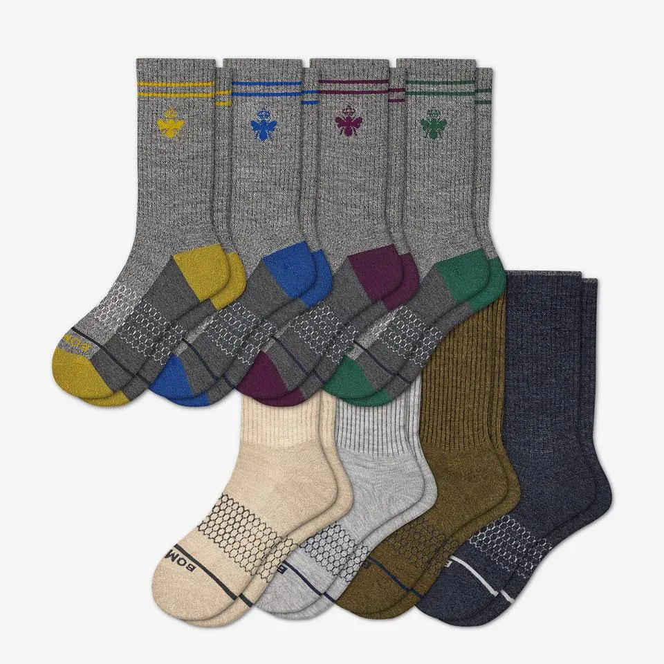 Men's Merino Wool Calf Sock 8-Pack