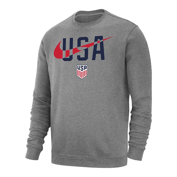 Men's Nike USMNT USA Swoosh Grey Crew